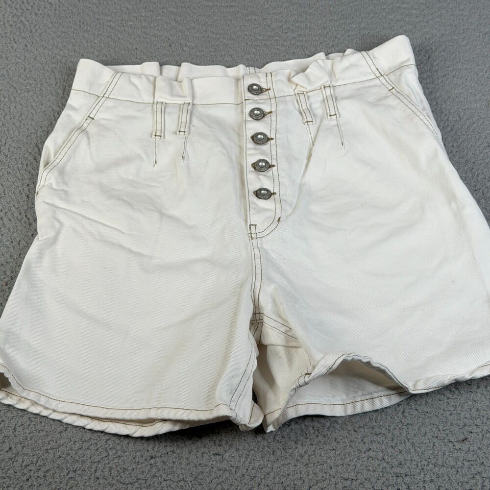 FREE PEOPLE Shorts Womens 6 Small Paperbag High Rise Button Fly Oversize Baggy